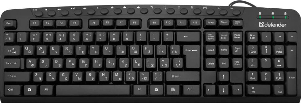 Клавиатура DEFENDER USB FOCUS HB-470 RU BLACK