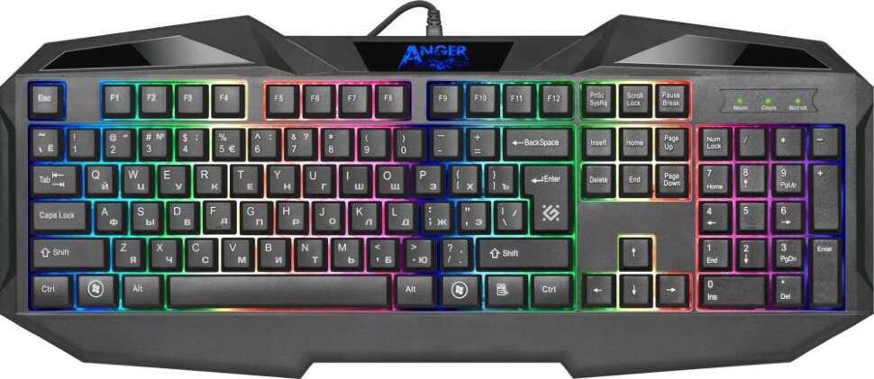 Клавиатура, мышка и коврик DEFENDER ANGER MKP-019 RU