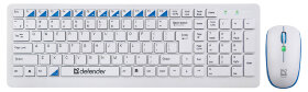 Беспроводная клавиатура и мышь DEFENDER SKYLINE 895 RU WHITE