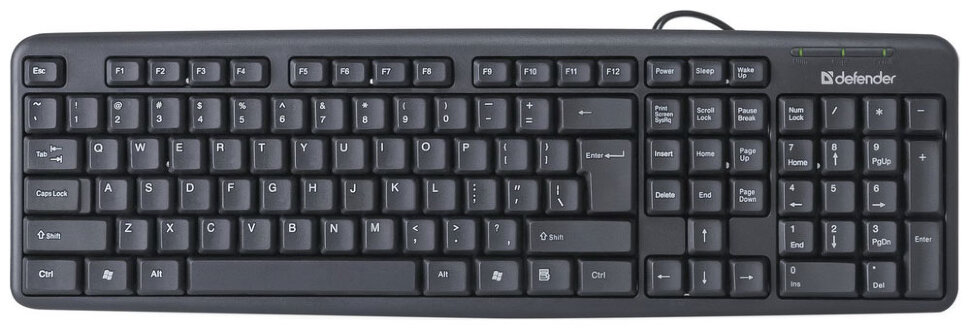 Клавиатура DEFENDER PS2 ELEMENT HB-520 RU BLACK