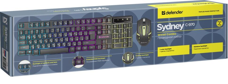 Клавиатура и мышка DEFENDER SYDNEY C-970 RU