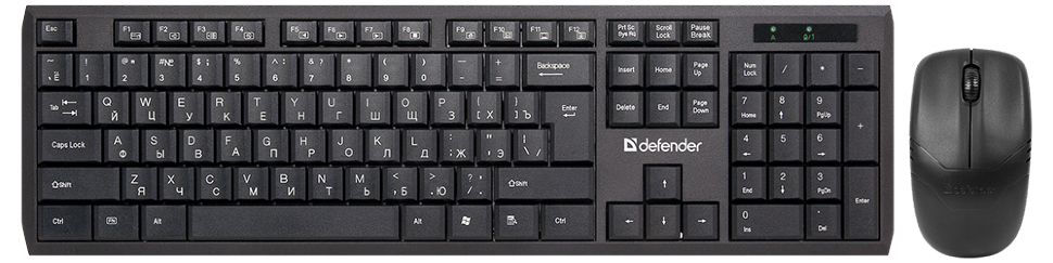 Беспроводная клавиатура и мышь DEFENDER HARVARD C-945 RU BLACK